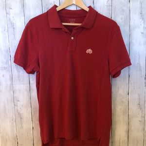 J Crew red piqué polo shirt, size medium
